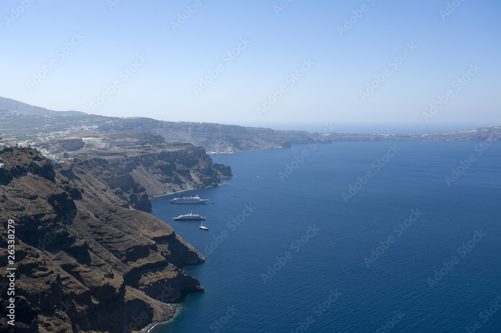 Gorgeous view of romantic Santorini's coast. Greece. Gorgeous view of romantic Santorini's coast. Greece.