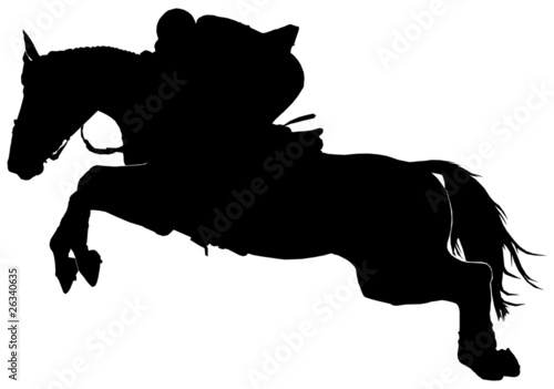 Silhouette of a jumping horse