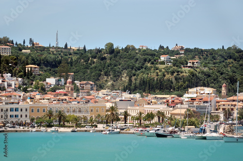 Fototapeta Naklejka Na Ścianę i Meble -  Panoramic view of port and town Zakynthos, Greece.