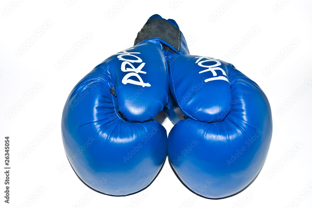 Isolated blue boxing gloves