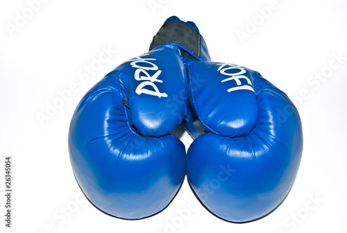 Obraz na płótnie Isolated blue boxing gloves w salonie