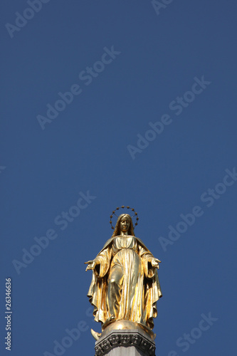 Golden statue of Virgin Mary