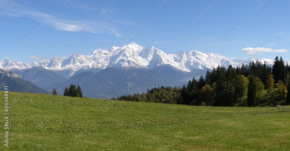 Panoramique Mont Blanc vu de Mayères