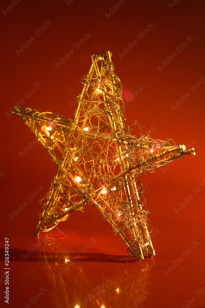 Goldener Weihnachtsdeko Stern mit Laempchen Goldener Weihnachtsdeko Stern mit Laempchen