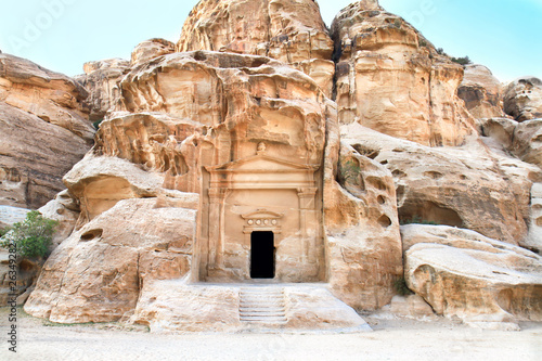 Temple in Little Petra, Jordan photo