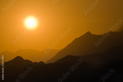 sunset in mountain desert