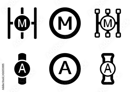 Manual and automatic gearbox icons