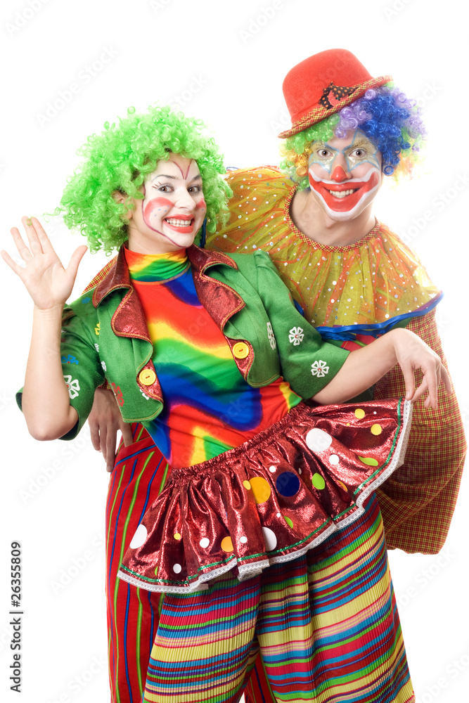 Couple of playful clowns