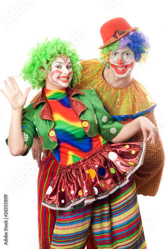 Couple of playful clowns © Sergey Sukhorukov
