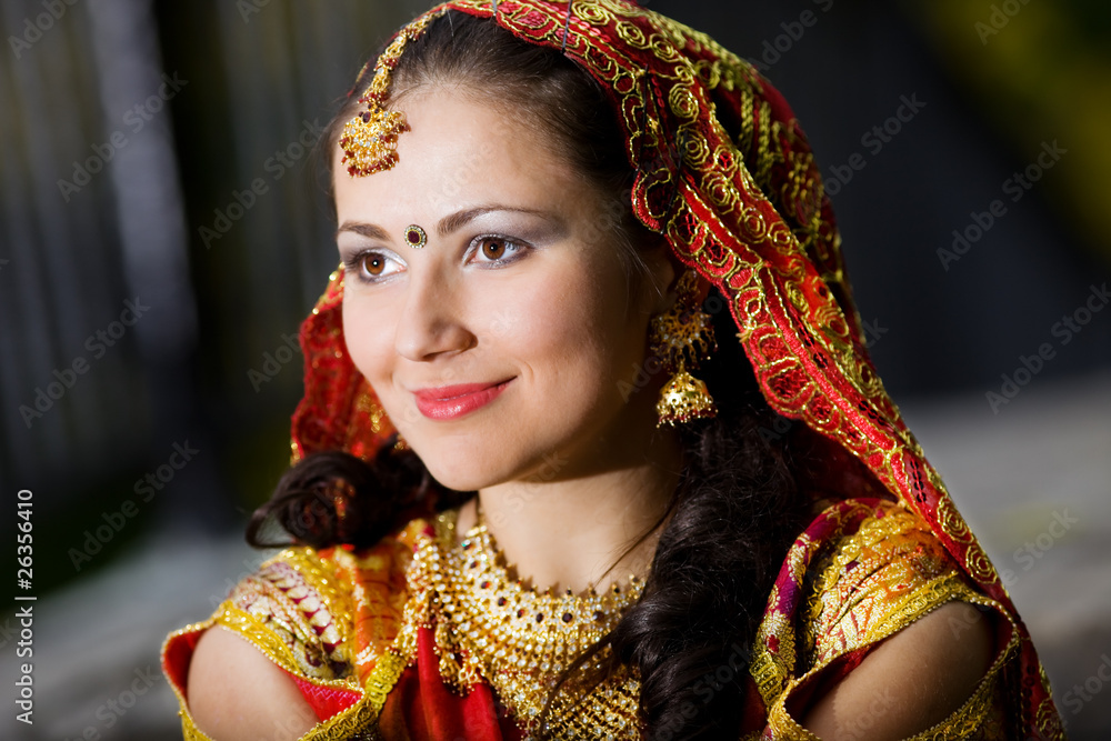 young woman in indian dress