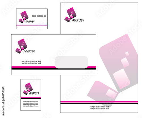 Kit carta  intestata nero magenta 2