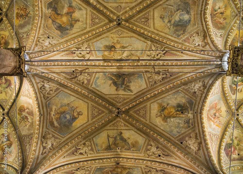 Ceiling St. Lorenzo Cathedral. Perugia. Umbria.