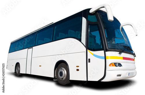 Tour Bus Isolated on White