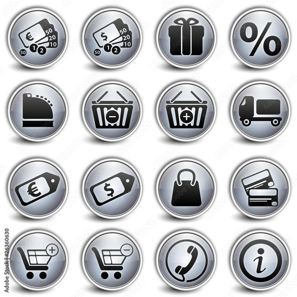 shopping gray Button
