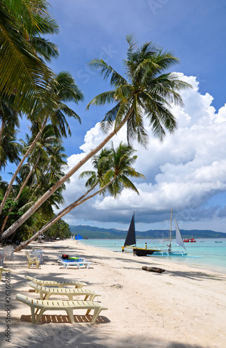 Beautiful white sand beach in Boracay