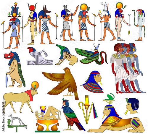 Various themes of ancient Egypt - vector #26365633