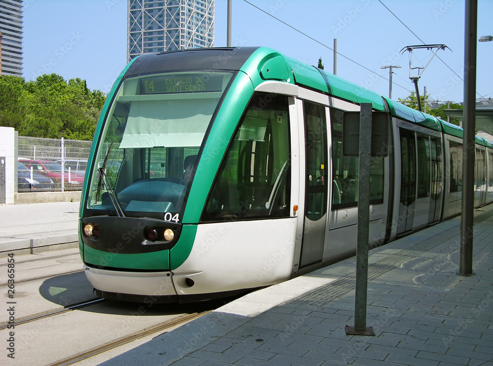 Obraz premium Tram in Barcelona, Spain