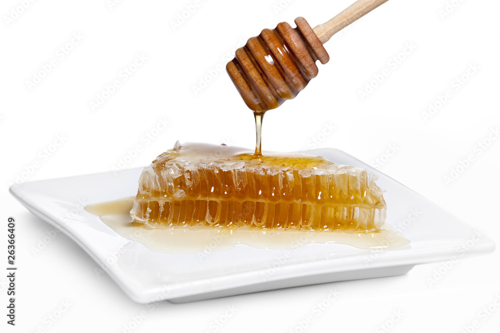 Honeycomb with Wooden Drizzler Honeycomb with Wooden Drizzler