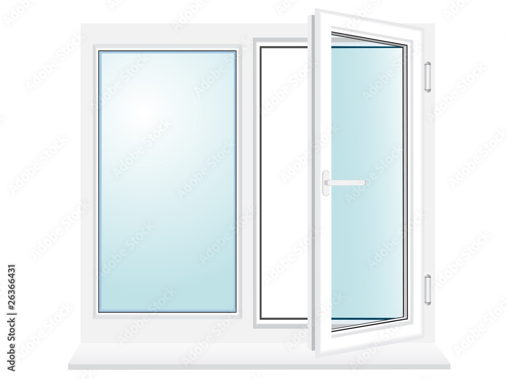 open plastic glass window vector illustration open plastic glass window vector illustration
