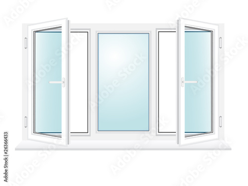 open plastic glass window vector illustration