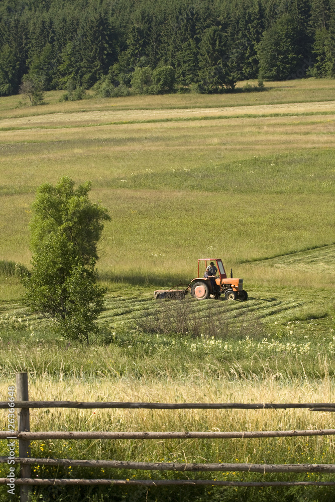 Obraz premium Tractor in the field