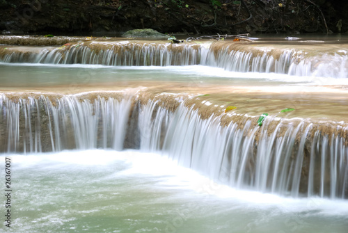 Waterfall Erawan  in Kanchanabury  Thailand