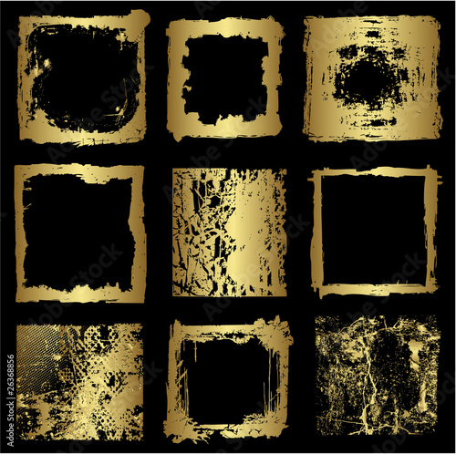 Different gold frames vector