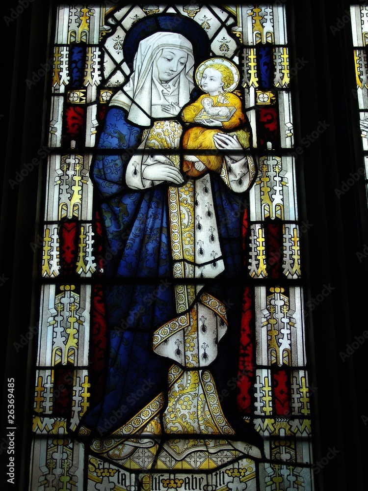 Fototapeta premium Stained Glass window depicting Elizabeth