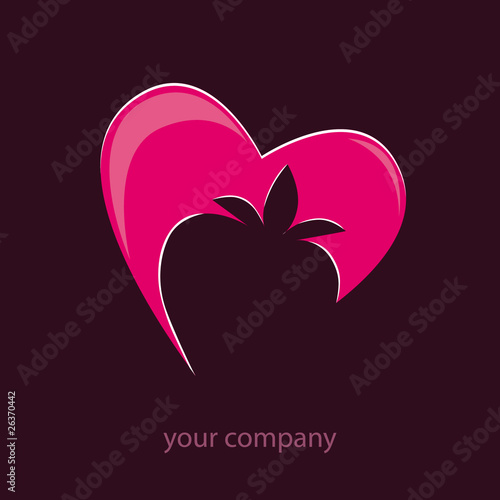 logo entreprise, coeur fraise