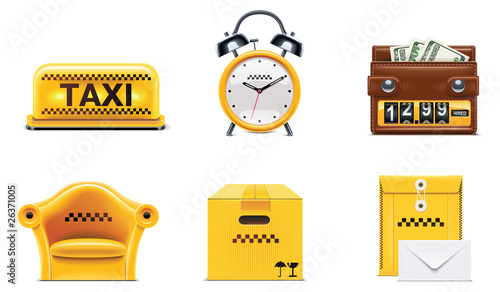 Vector taxi and transportation service icon set. part 2