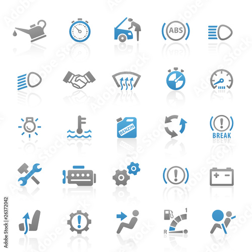 Blue Gray Web Icons - Car & Workshop - Set 11