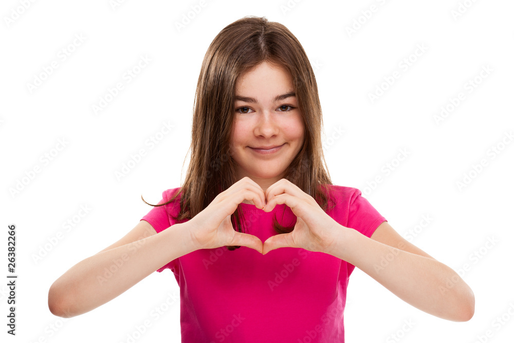 Portrait of young girl isolated on white background Portrait of young girl isolated on white background