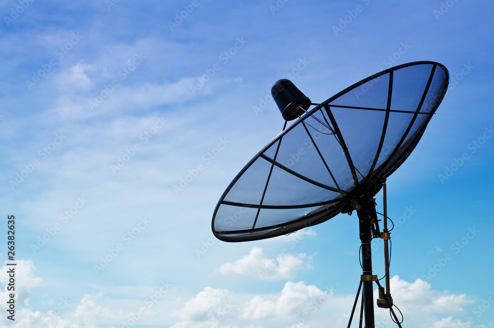 Satellite Dish with blue sky