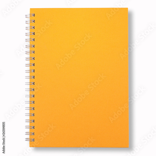 Yellow cover of close note book