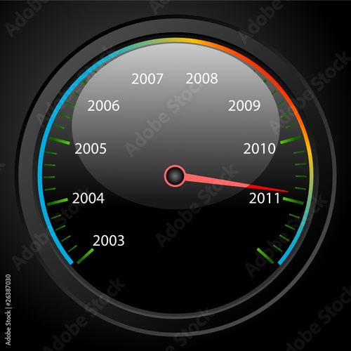 Speedometer with the date 2011.
