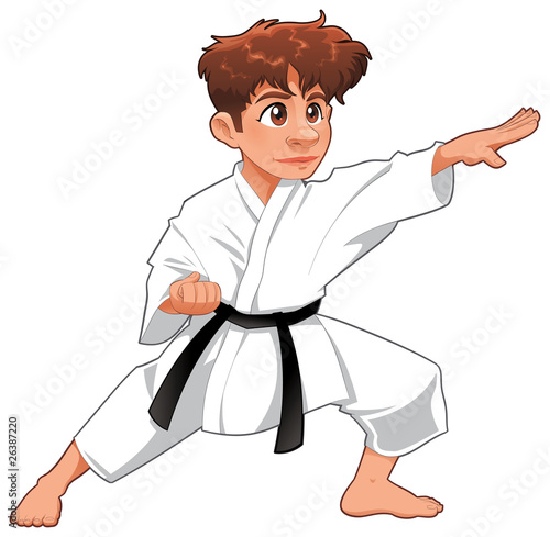 Baby Karate Player. Vector ...