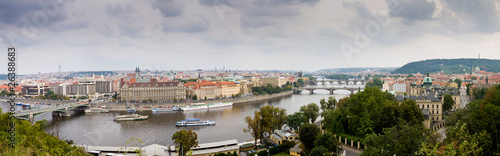 Panorámica Completa del Rio Moldaba a su paso por Praga