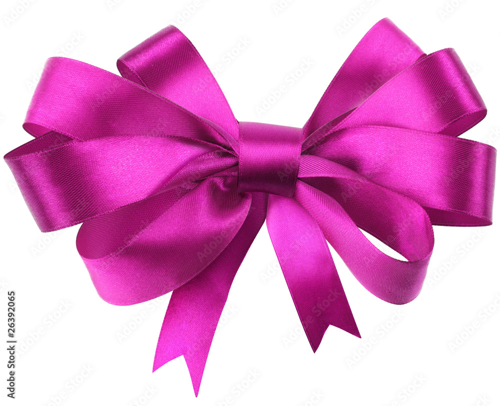 Bow, made of red silk ribbon Bow, made of red silk ribbon