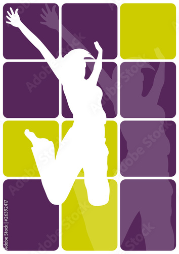vector background "jumping girl"