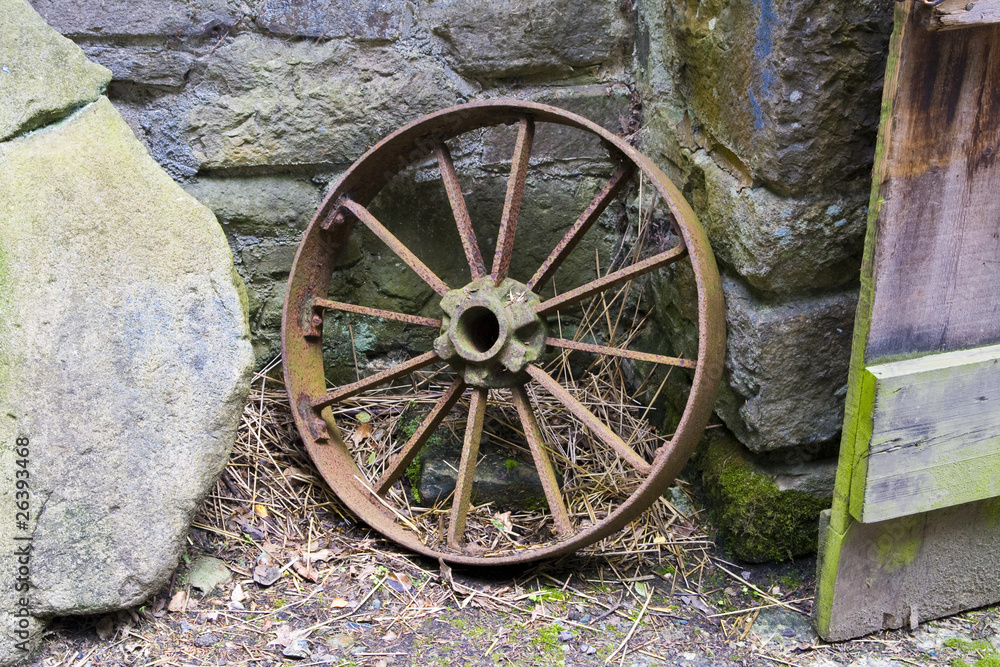 Old carriage wheel