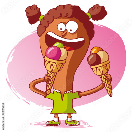 fille avec une crème glacée