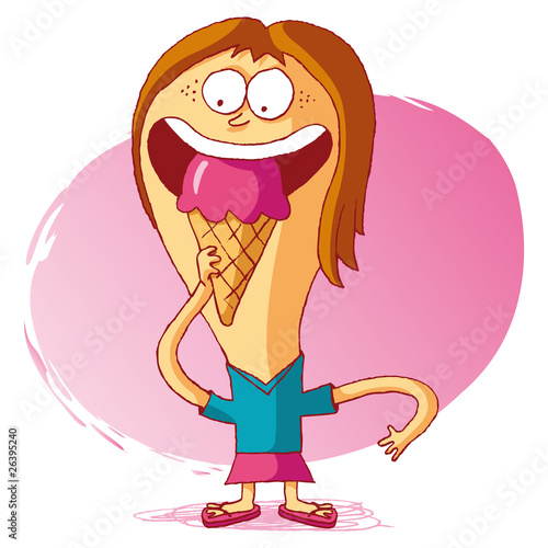 fille avec une crème glacée