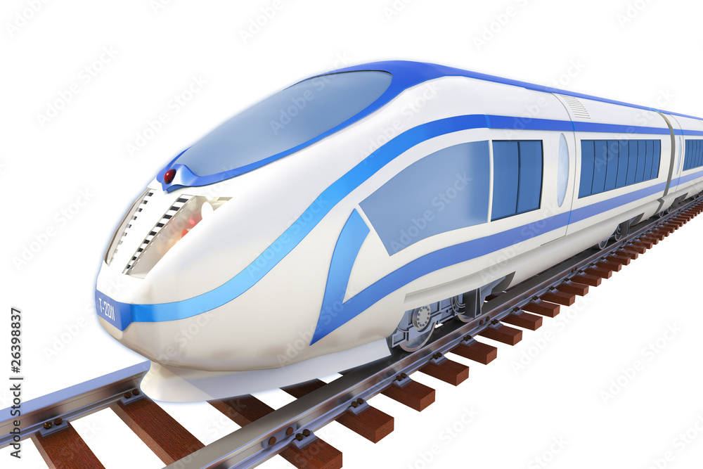 Fototapeta premium High speed train isolated