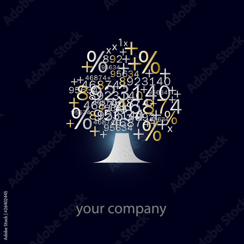 logo entreprise, arbre, argent
