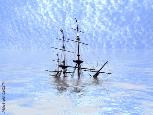Принти на полотні Sunken ship