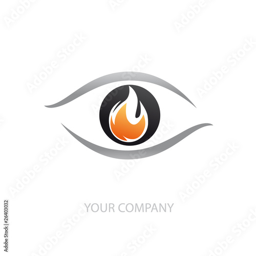 logo entreprise, oeil, feu
