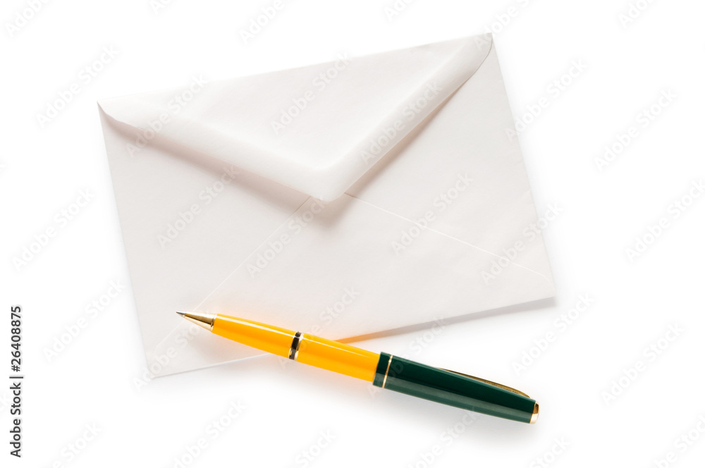 Mail concept with envelope isolated on the white Mail concept with envelope isolated on the white