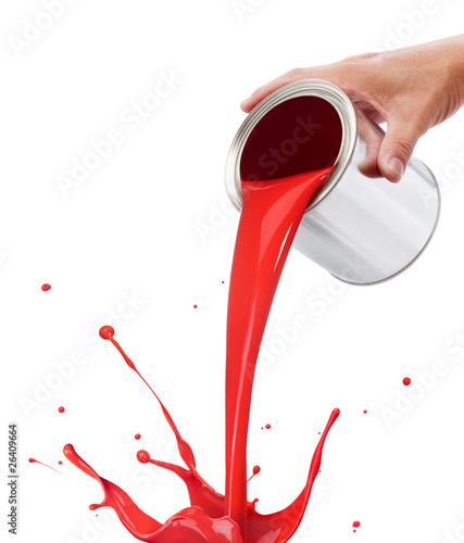 Obraz na plátně pouring red paint