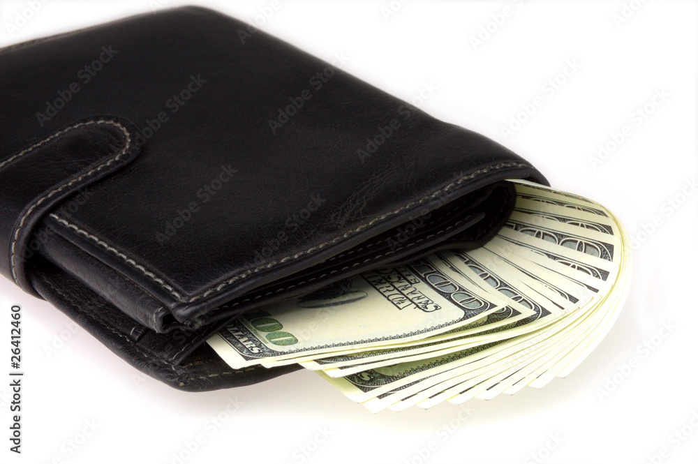 Denominations of $100 in a wallet Denominations of $100 in a wallet