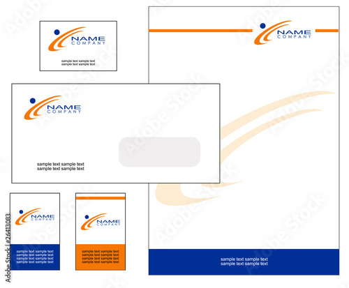 Kit carta intestata blu arancio 2